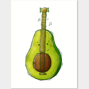 Avocado Guitar Posters and Art