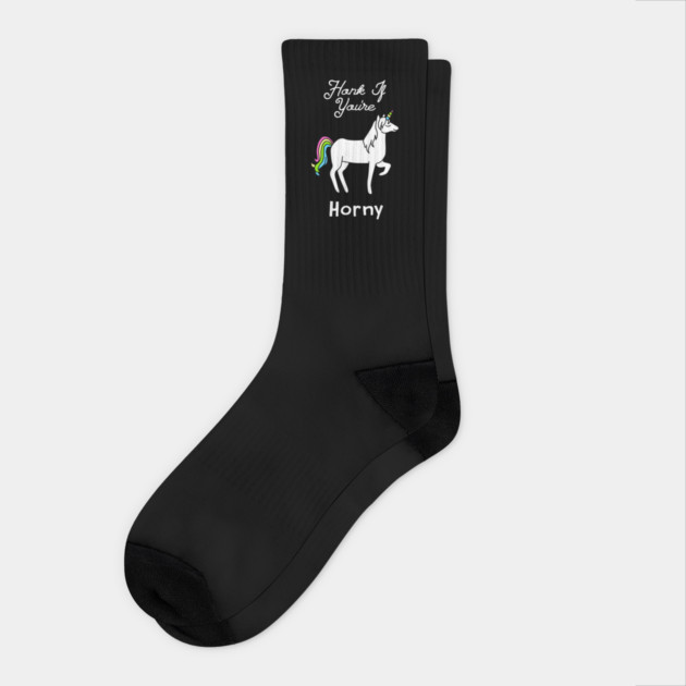 Honk If You're Horny Unicorn Socks by dumbshirts