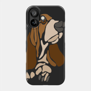 Artsy Fun Basset Hound Dog Abstract Art Phone Case