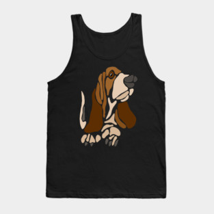 Artsy Fun Basset Hound Dog Abstract Art Tank Top
