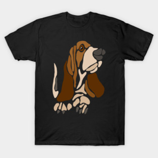 Artsy Fun Basset Hound Dog Abstract Art T-Shirt