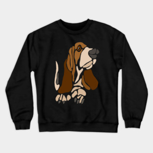 Artsy Fun Basset Hound Dog Abstract Art Crewneck Sweatshirt