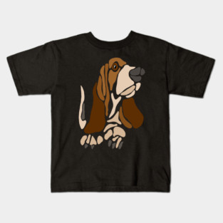 Artsy Fun Basset Hound Dog Abstract Art Kids T-Shirt