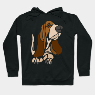 Artsy Fun Basset Hound Dog Abstract Art Hoodie
