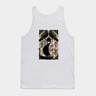 Viking symbols. Raven, Valknut , runes, Celtic knot and ship. Safe journey. Tank Top