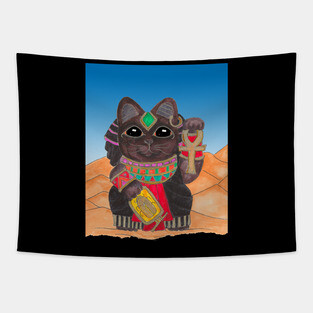 Bast Lucky Cat Tapestry