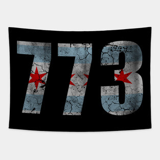 Vintage 773 Chicago Flag Tapestry