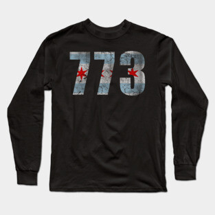 Vintage 773 Chicago Flag Long Sleeve T-Shirt