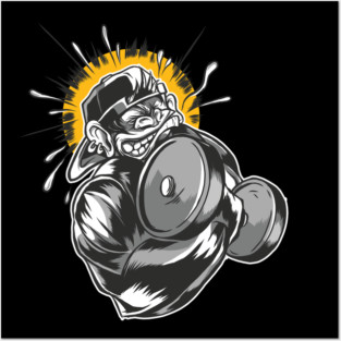 workout clothes sports gym gorilla Posters and Art