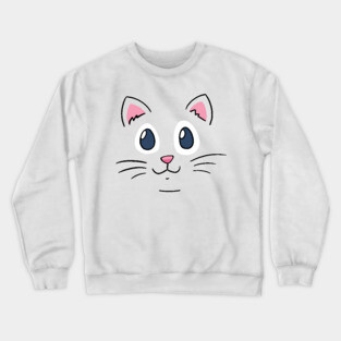 cat face mask and cartoon fashion Crewneck Sweatshirt