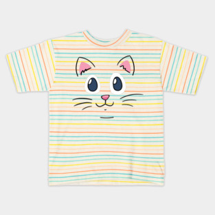 cat face mask and cartoon fashion Kids T-Shirt