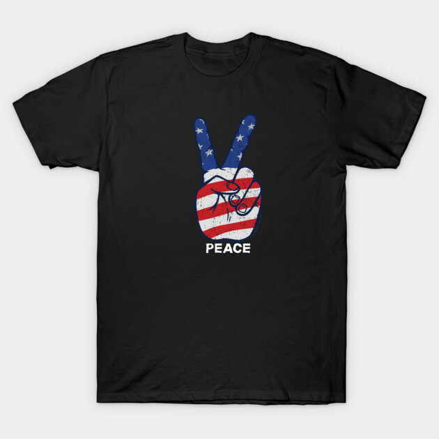 PEACE AMERICA T-Shirt by Jitterfly