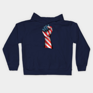 American Pride Raised Fist Kids Hoodie