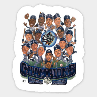 Vintage Caricature New York Yankees 1998 World Series Champion Shirt Sticker