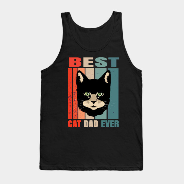 Best Cat Dad Ever Tank Top by Pixel Threads 