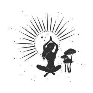 Sitting Mushroom Goddess T-Shirt