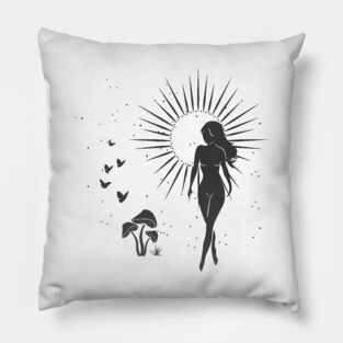 Sun Mushroom Goddess Pillow