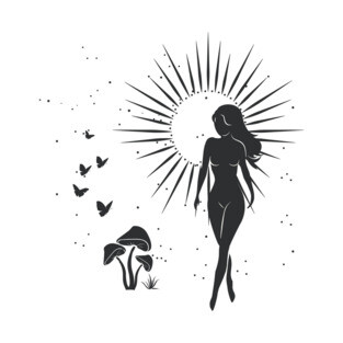 Sun Mushroom Goddess T-Shirt