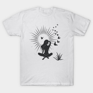 Sitting Butterfly Sun Goddess T-Shirt