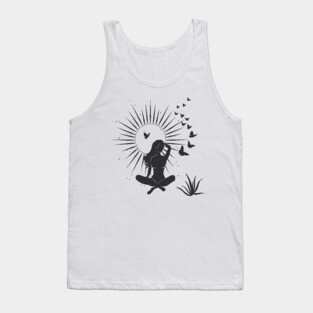 Sitting Butterfly Sun Goddess Tank Top