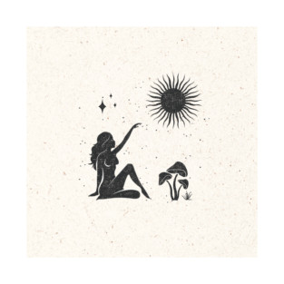 Sitting Mushroom Sun Goddess T-Shirt