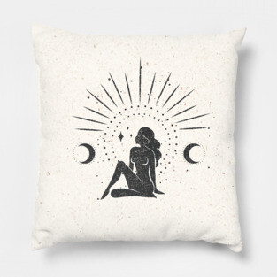 Sitting Sun Moon Goddess Pillow
