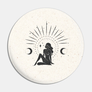 Sitting Sun Moon Goddess Pin