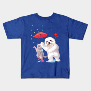 Smile Dog × Miss Meow – Under One Umbrella Kids T-Shirt