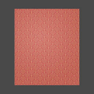 Art Deco Palm Pattern in Coral T-Shirt