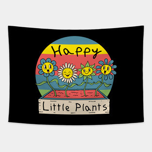 Happy Little Plants Tapestry