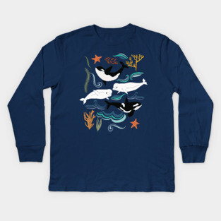 Canadian Whale Watching Kids Long Sleeve T-Shirt