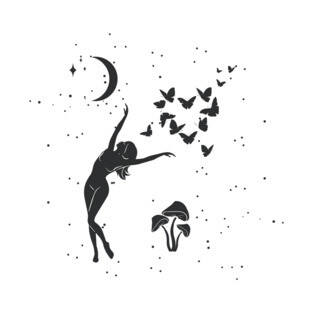 Dancing Moon Butterfly Goddess T-Shirt