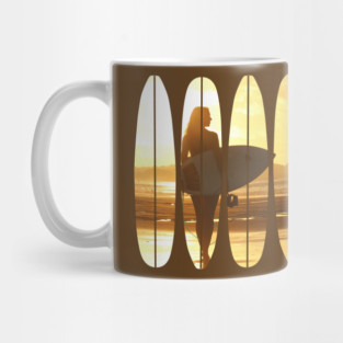 Surfer Girl Silhouette Mug