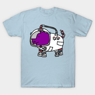 Scifi Astronaut Space Pilot Purple Pig T-Shirt