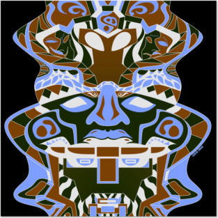 olmec alien head ecopop Posters and Art