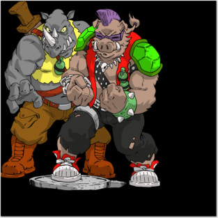 Rocksteady and Bebop TMNT Posters and Art