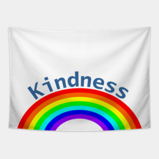 Blue Kindness Rainbow Tapestry