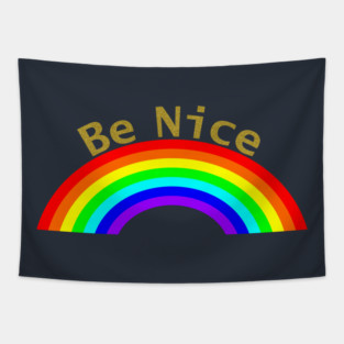 Gold Be Nice Rainbow Tapestry
