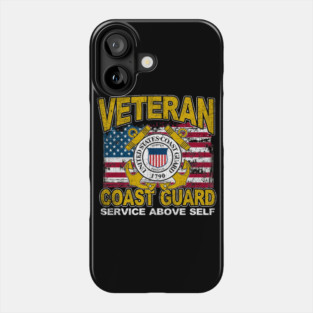 US Coast Guard Veteran American Flag Vintage Phone Case