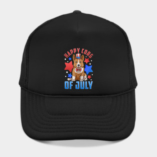 Happy Corg of July Patriotic Corgi Dog Hat