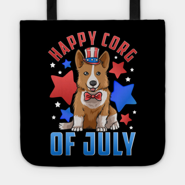Happy Corg of July Patriotic Corgi Dog Tote by creative