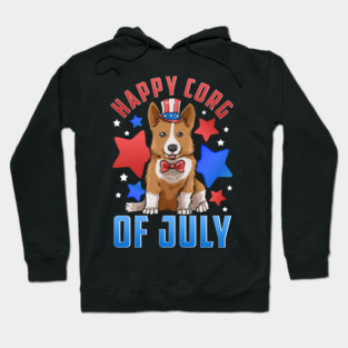 Happy Corg of July Patriotic Corgi Dog Hoodie