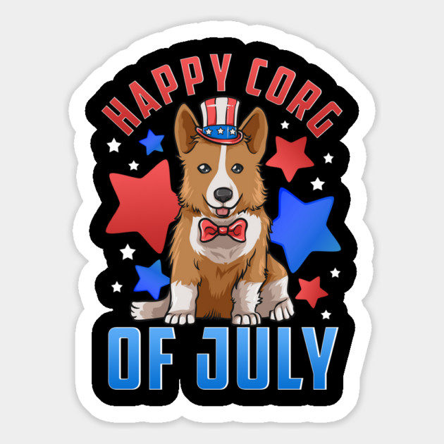 Happy Corg of July Patriotic Corgi Dog Magnet by creative
