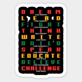 Black History Heroes, Civil Rights, Black leaders, Black lives Matter Sticker