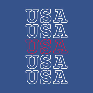 USA white and red pattern T-Shirt