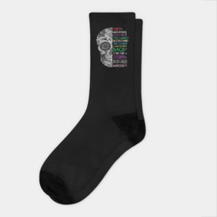 brain cancer skull warrior i am the storm Socks
