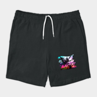 sunset beach In the 80s vintage style Shorts