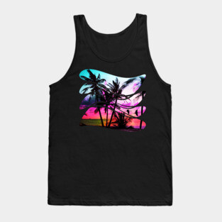 sunset beach In the 80s vintage style Tank Top