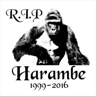 Rest In Peace Harambe gorilla Posters and Art