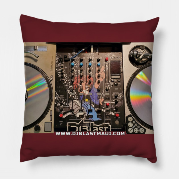 DjBlast Turntables Pillow by DjBlastMaui